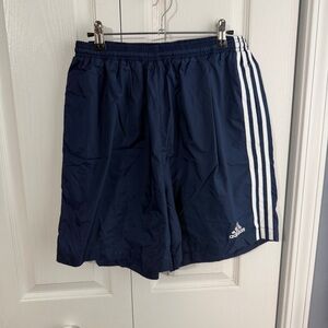 Adidas 3 stripes vintage blue shorts size large